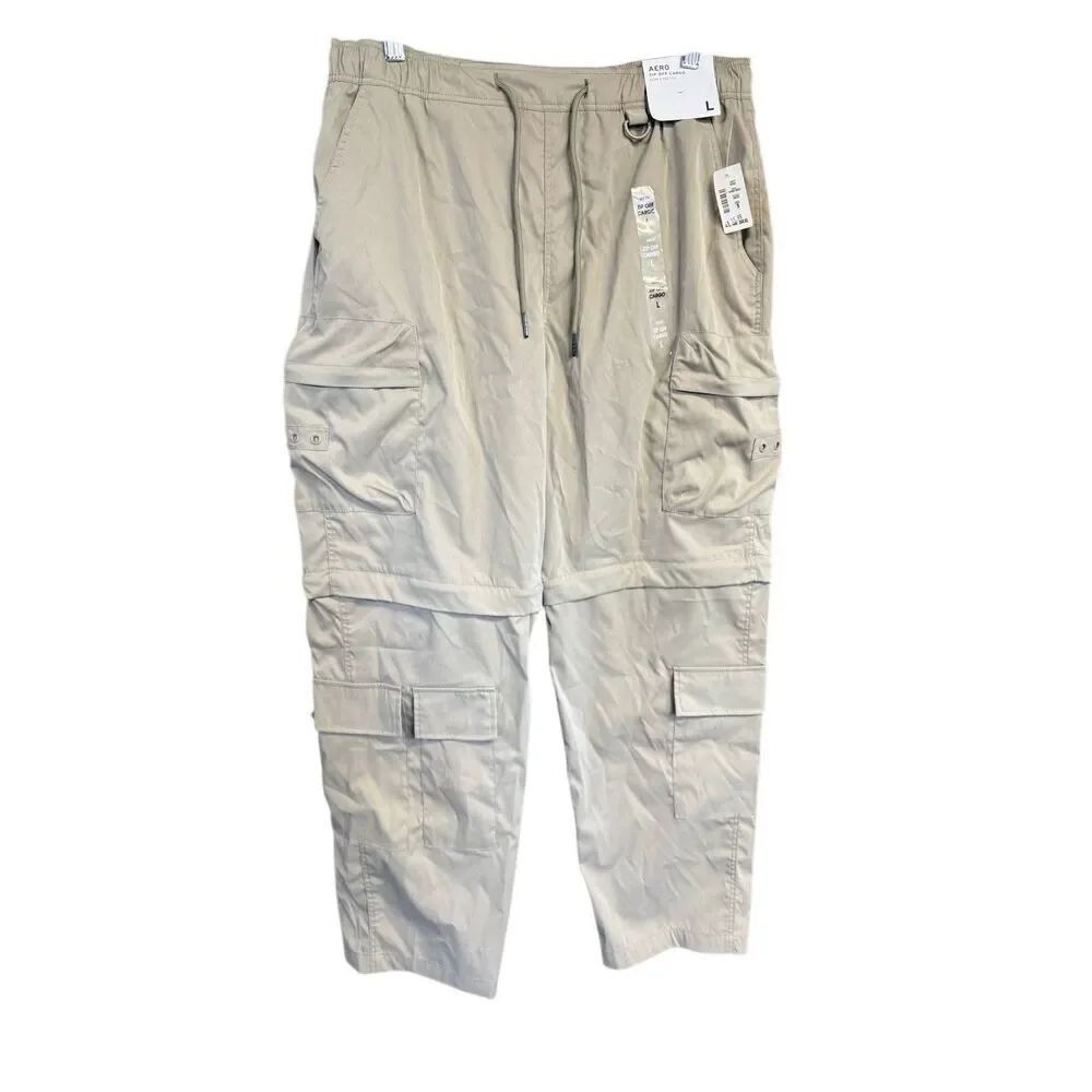 Aeropostale Men’s Zip off Cargo Pants/Shorts Khaki Sz L 34/28 NWT